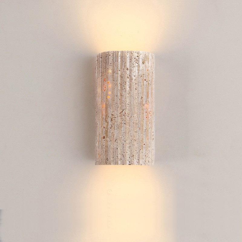 Shopping Mall Staircase Balcony LED Wall Lamp with Yellow Travertine Finish