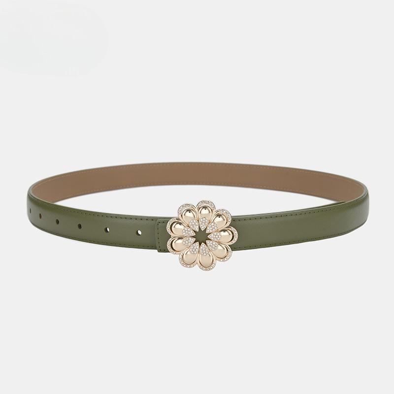 New Leather Belt Women's Genuine Leather Decorative Belt Casual and Fashionable Versatile Trendy Women's Buckle Belt with Jeans