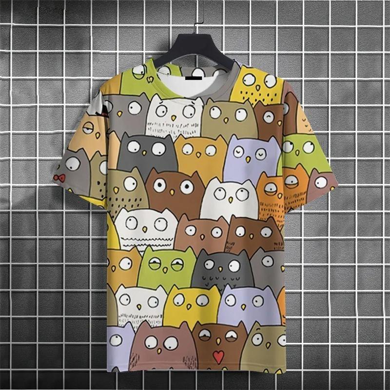 Kids Adult Cartoon Cat 3D Printed T-shirt Summer Women's and Men's Casual Outdoor Girl and Boy Short Sleeve Tees Top Pullover