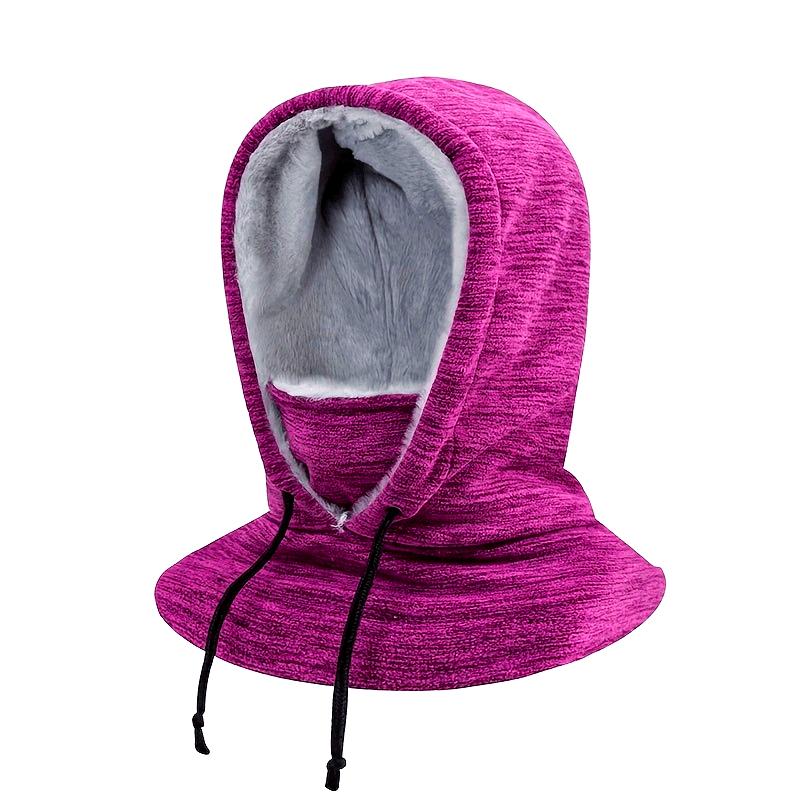 Men's and Women's Winter Hoode Balaclava Hat Thick Fleece Warm Outdoor Cycling Hat and Protective Earmuff Windproof Neck warmer