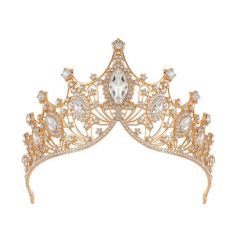 Bridal Crown Styling Wedding Dress Accessories Rhinestone Marquise Korean New Retro Wedding Headwear
