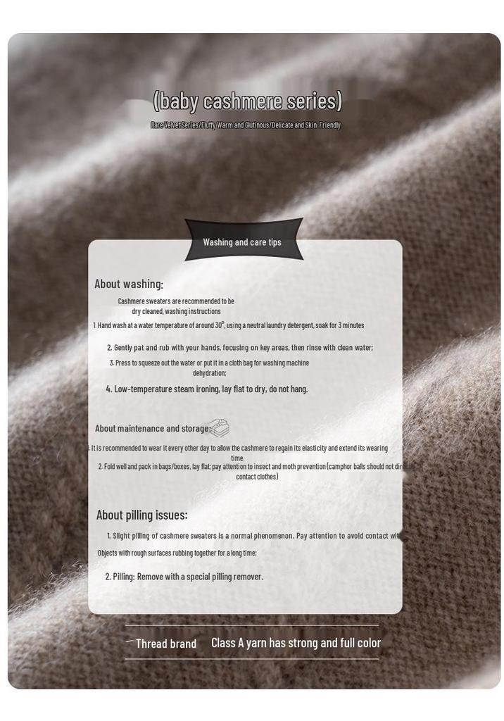 Women's Cashmere Round Neck Sweater: Autumn & Winter Knit Base Layer, Loose Versatile Design