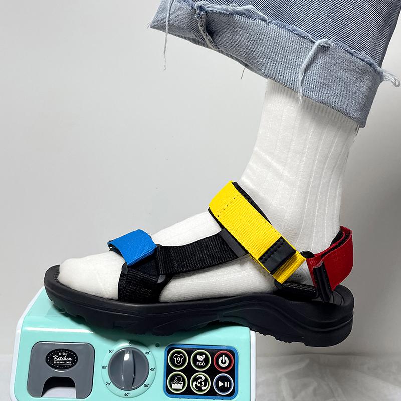 Мужские брендовые летние сандалии Модные сандалии на липучках Уличные сандалии Парные — фото 3