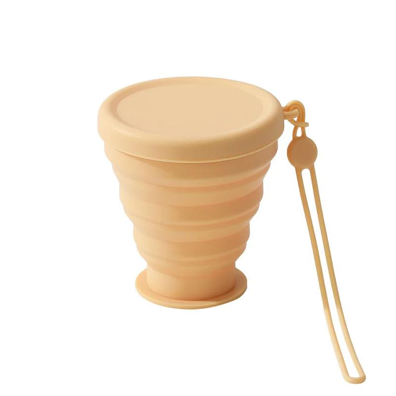 

Мини-выдвижная чашка с крышкой, выдвижная кружка для питья кофе на открытом воздухе, силиконовая портативная чашка для чая, складная чашка емкостью 150 мл