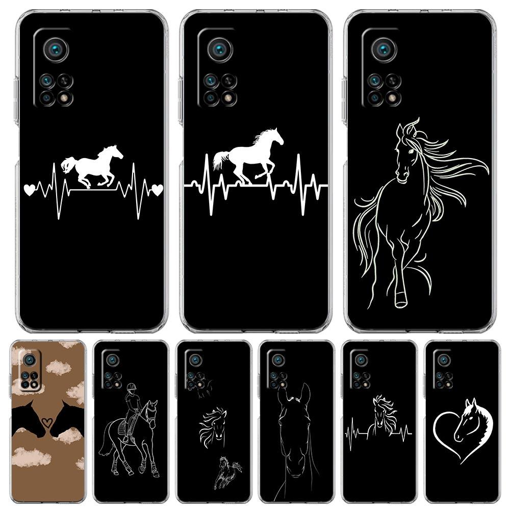 Animal Art Horse Phone Case For Xiaomi Poco X5 NFC X3 F5 F4 F3 M3 14 13T 12T 12 13 Lite 11 Ultra Mi 10T 5G 11X Pro Clear Cover