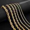 Width 2/3/4/5/6MM Twisted Rope Chain Necklace Stainless Steel Never Fade Waterproof Choker Men Women Jewelry Chains Gift