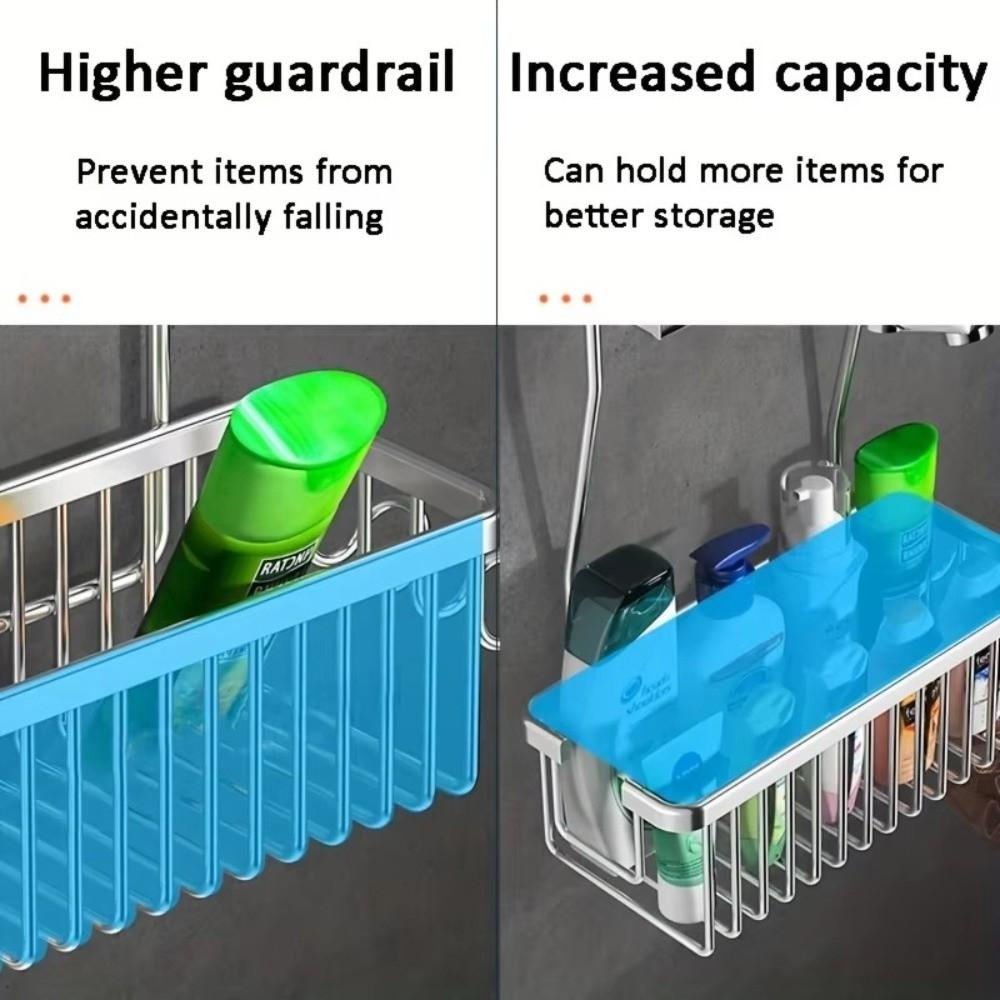 Wall-Mounted Bathroom Hanging Basket Toilet Shower Rack  Bath Products Storage Accessories