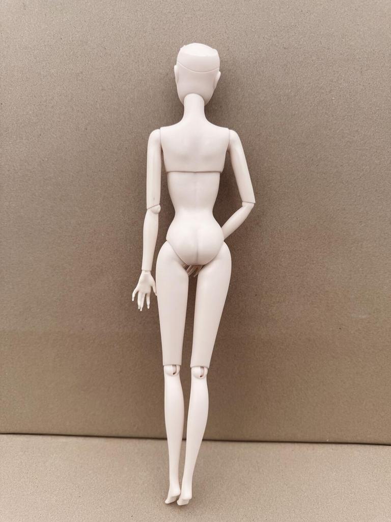 Vintage 1/6 PP Face Mold Doll Figures Joints Movable Solid Doll 30cm Blank Face Head Make Up Practice DIY Doll Playing Parts