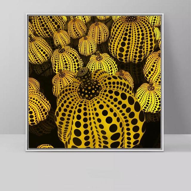 

Yayoi Kusama Абстрактне мистецтво Гарбуз Картина на полотні Сучасні плакати та принти Настінне мистецтво Картина для прикраси вітальні Куадрос 60X60cm Unframed
