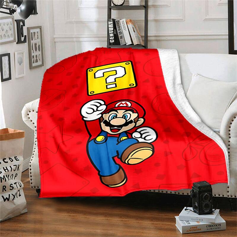 1pc Blanket Super Mario1 Print Design, Lightweight Blanket for Sofa, Bed- Soft &Warm, Gift for All Seasons like Christmas, Halloween