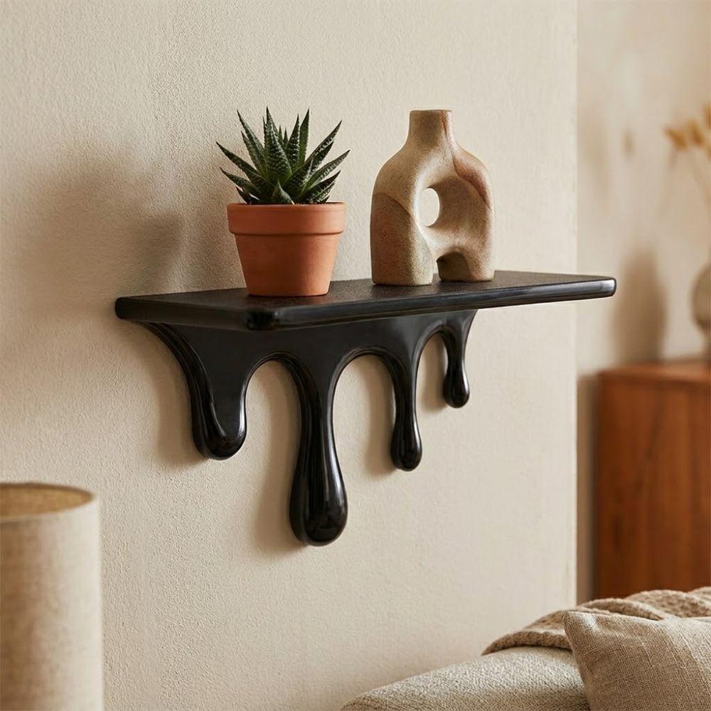 Plastic Melting Wall Shelf 3D Printed Wall Storage Rack Drip Floating Shelf Potted Display