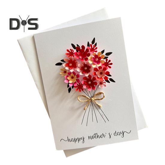 

3D Pop Up открытка ко Дню матери, искусственные цветы, поздравительная открытка с конвертом и вкладышем для мамы, бабушки, жены, дочери B