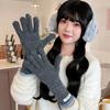 Fleece Lined Warm Touch Screen Gloves Windproof Long Cuff Gloves  Girls