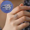 LIKGREAT Elegant Lotus Ring for Women Stainless Steel Amulet Vintage Wedding Finger Rings Jewelry Valentine's Day Gift Wholesale