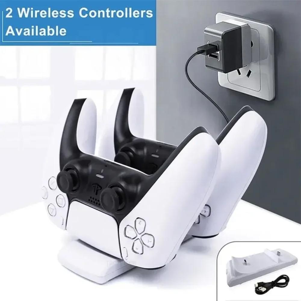 Dual Fast Charger Base for PS5 Wireless Controller Type-C Charging Dock Station for Playstation 5 Gamepad Gaming Accessories