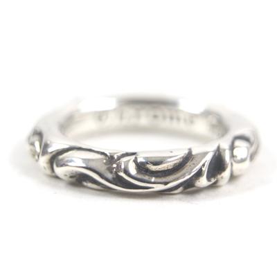 Flot CHROME HEARTS Ring Scroll-bånd Sølv 925 herre Brugt
