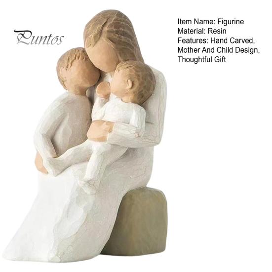 Healing Home Ornament Mother Holding Baby Figurine, Resin Family Love Statue for Bedroom Desk, Matte Texture Accents Heartwarming Decor Ornament, Gift