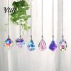 Sun Catcher Decoration 1/6Pcs Faux Crystal Suncatcher Hanging with Chain Indoor Outdoor Colorful Rainbow Light Home Garden Maker Prism Pendant