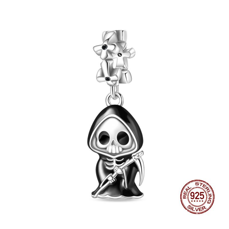 Original Charms Copper Halloween Series & Flying Witch Pendant Charms Fits 3Mm Original Bracelet For Women Diy Jewelry Gifts