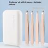 4 Pcs Stainless Steel Eyebrow Clip Tweezers Set Eyebrow Tweezers Eyebrow Trimming Set Beauty And Grooming Tools With Mirror Case