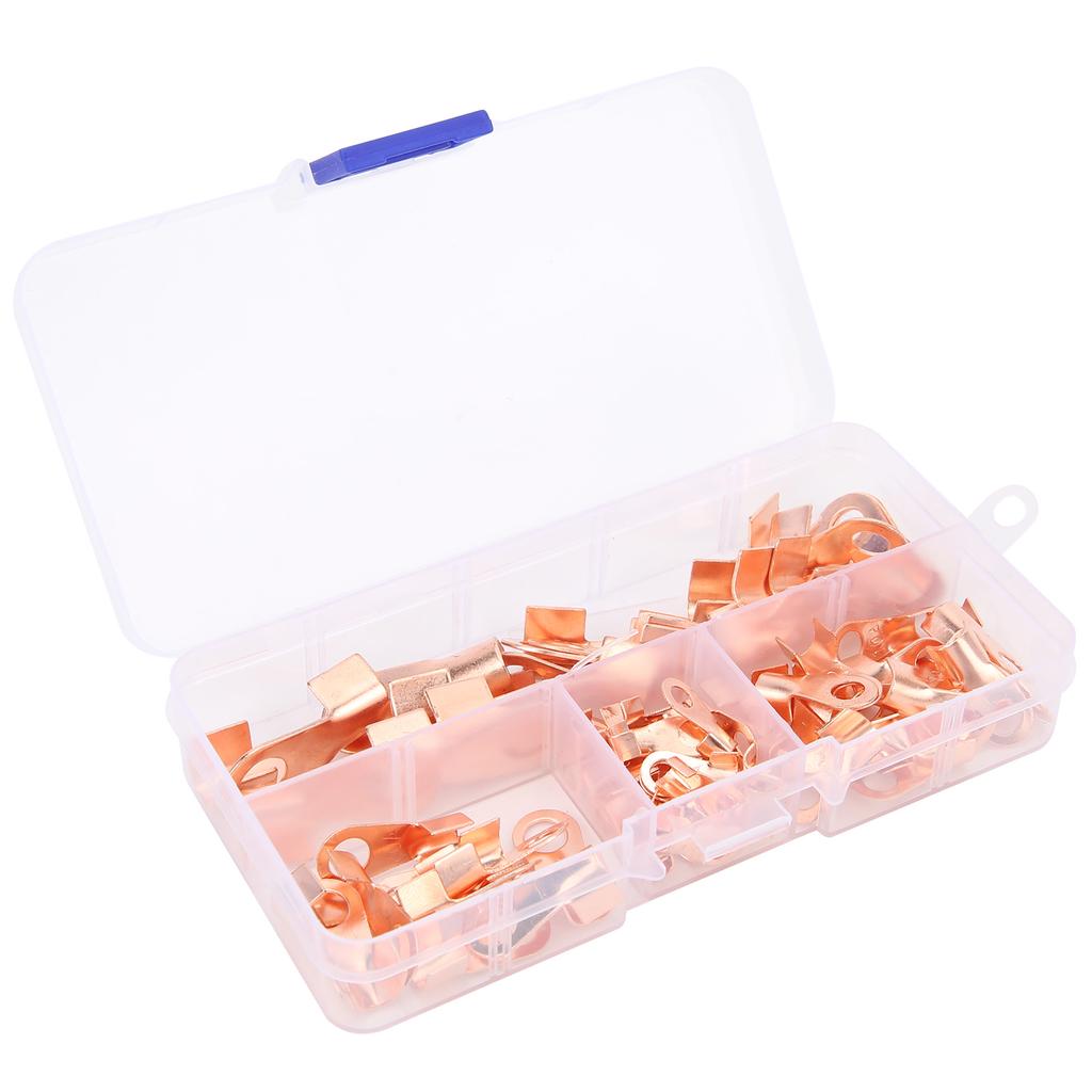 80Pcs Wire Terminals Ring Shape Copper Connectors Cable Crimping Accessories OT Series