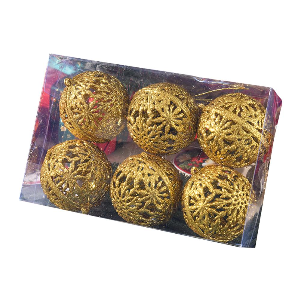 

6Pcs 6CM Christmas Balls Christmas Tree Ornaments Hanging Xmas Tree Pendants Party Home Decor New Year Navidad Gifts Decor золотой