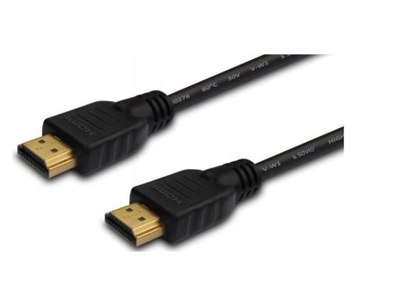 Kabel HDMI v1.4 Savio CL-37 1m, czarny, złote końcówki