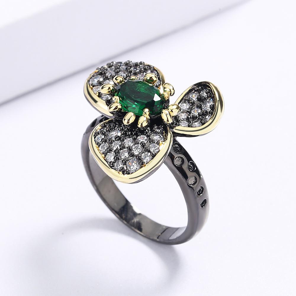 French Light Luxury Elegant Retro Style Micro Set Zircon Butterfly Ring Three Dimensional High Quality Texture Ring