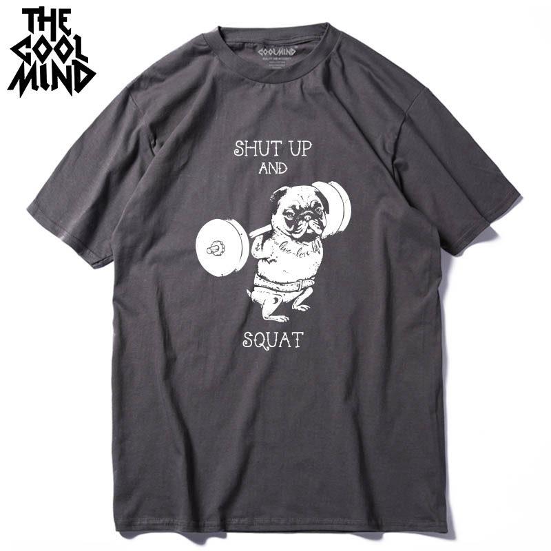 COOLMIND PU0117A 100% Cotton Casual o-neck Knitted Go Home Or Go Hard Pug Printed Men T-shirt Short Sleeve Summer Men Tshirt Tee