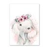 Acquerello Fiore Animale Tela Pittura Asilo Nido Rosa Baby Arte Murale Nordico Poster Stampe Zebra Elefante Giraffa Decor Immagini