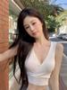 Premium sense pure desire chic sweet spice girl sexy suspender vest women's summer wear inside niche short v-neck top
