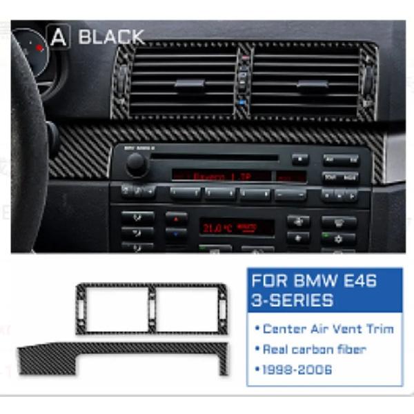 Carbon Fiber Trim for BMW E46 1998-2005, Glossy Air Vent Frame Cover Anti-Scratch Sporty Interior Upgrade