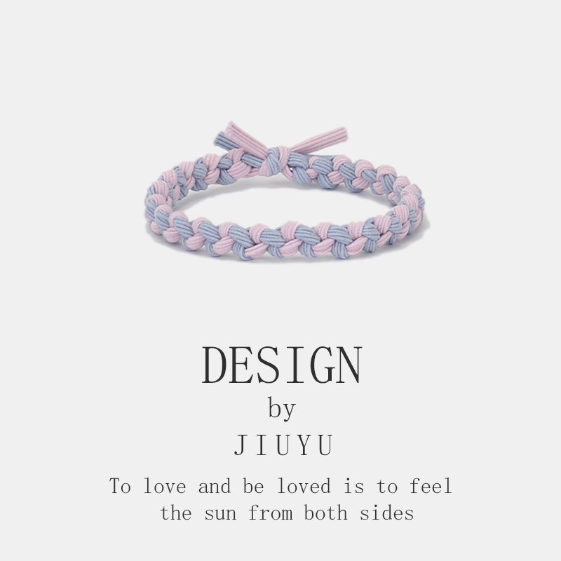 Boyfriend Exclusive Small Rubber Band Handmade Woven Hand Strap Couple Leather Case Hair Band for Girlfriends Headband Bracelet Dual-Use