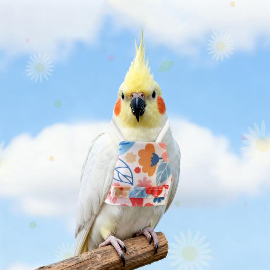 Vogelkleidung Waschbar Wiederverwendbar Blumen Pflanzen Druck Fluganzug Outfits Nymphensittiche Sittiche Tauben Kleine Vögel Verstellbarer Riemen Weste Haustierbedarf