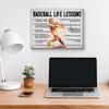 Hijie Baseball Poster Canvas Wall Art for Home Decor, Motivational Life Lessons Print Painting, Gifts for Men 12x15 Inch