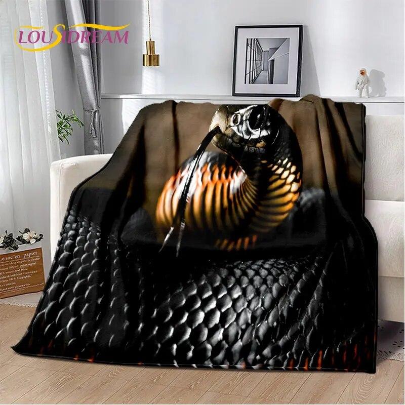 Gothic Horrible Snake Serpent Soft Plush Blanket,Flannel Blanket Throw Blanket for Living Room Bedroom Bed Sofa Picnic Cover Kid