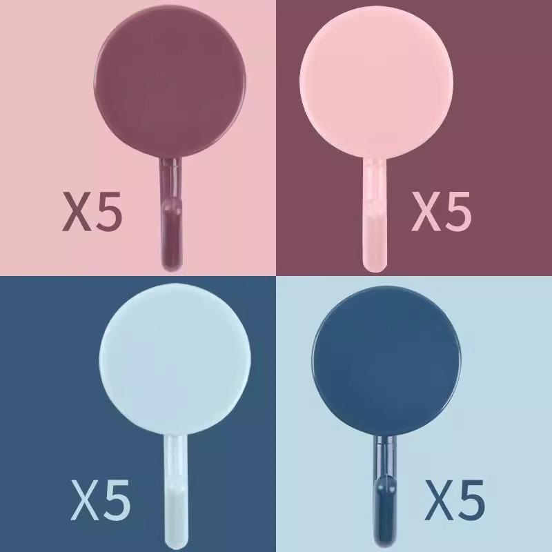 Nordic Round Adhesive Wall Hook: Strong, Traceless, Creative Plastic Design