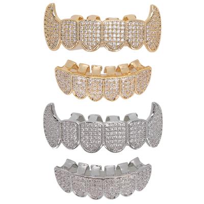 Hip Hop Teeth Set Bling Teeth Decoration for Halloween Party Performance