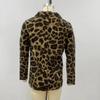 Spring Autumn Long Sleeve Single Breasted Jacket Fashion Leopard Commuter Coat Temperament Turn Down Collar Collar Suit