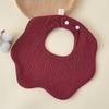 6 Layer Muslin Baby Bibs 360 Degree Rotating Drool Bibs Flower Shaped Solid Soft Skin Friendly For Infants