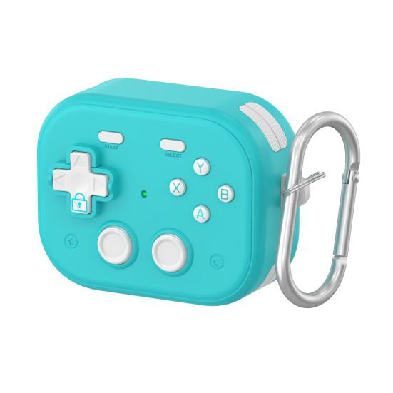

TPU Protective Case with Keychain for Airpods Funny Handheld Game Design Hard Shell Cover with Safety Lock Design for Men Boys for AirPods Pro2 A небесно-голубой