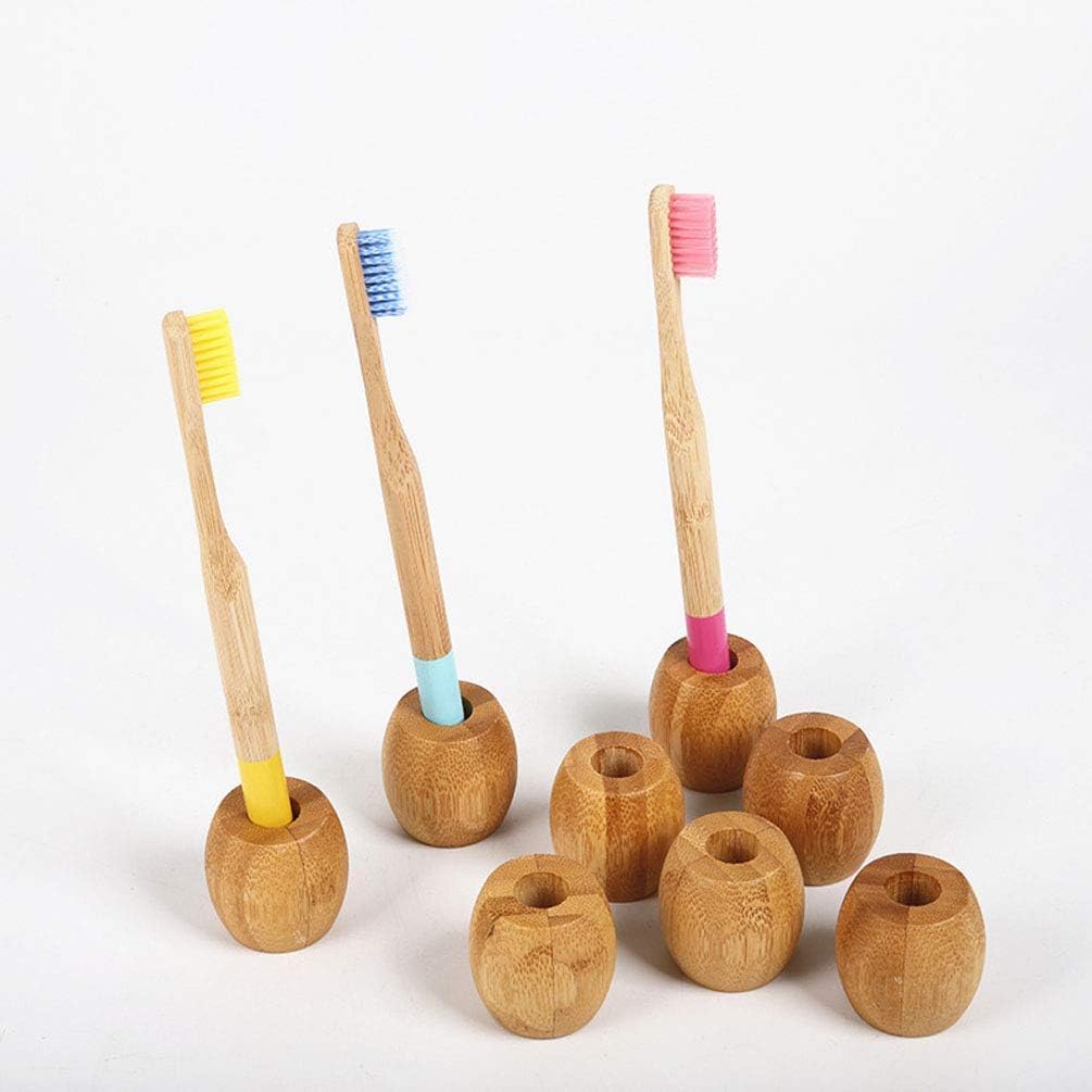 100pcs Natural Bamboo Toothbrush Base Wholesale Environment Bamboo Toothbrush Holder Stand Bathroom Accessories