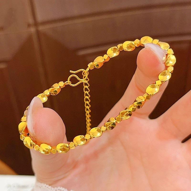 Роскошный браслет-твист с диско-шаром для женщин, из чистого золота 24K 9999 золотой