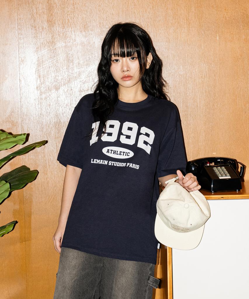 LEMAIN SECOND 1992 Arch Logo Oversized Short Sleeve T-Shirt [Navy] (Type B)