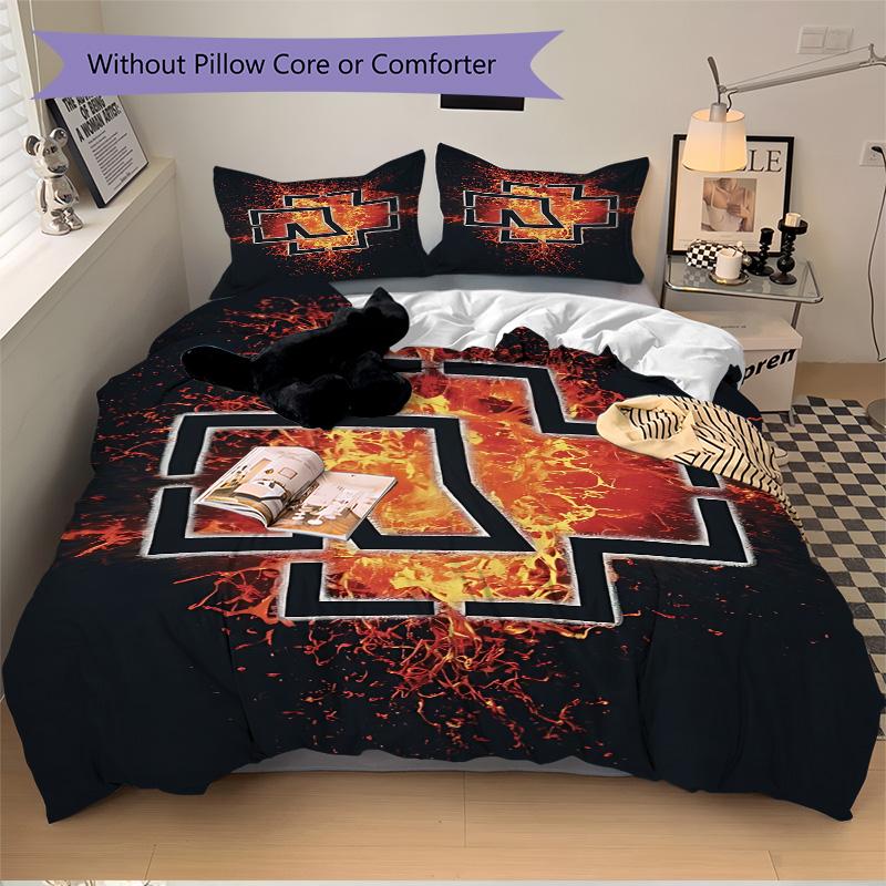 Metal Cross Flames Print 3Pcs Bedding Setduvet Cover With 2 Bedropillowcase Home Birthday Gift