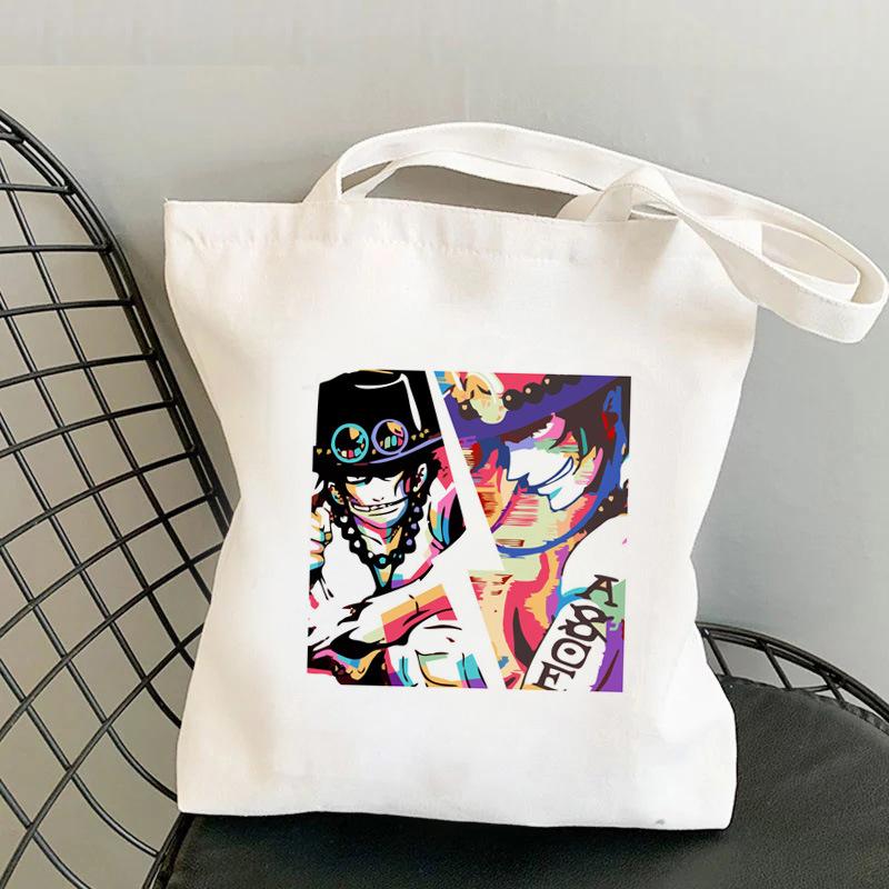 Japan cartoon comics One Piece Print Canvas Bag Shopping Shoulder Bag Foldable Tote Bag 0030