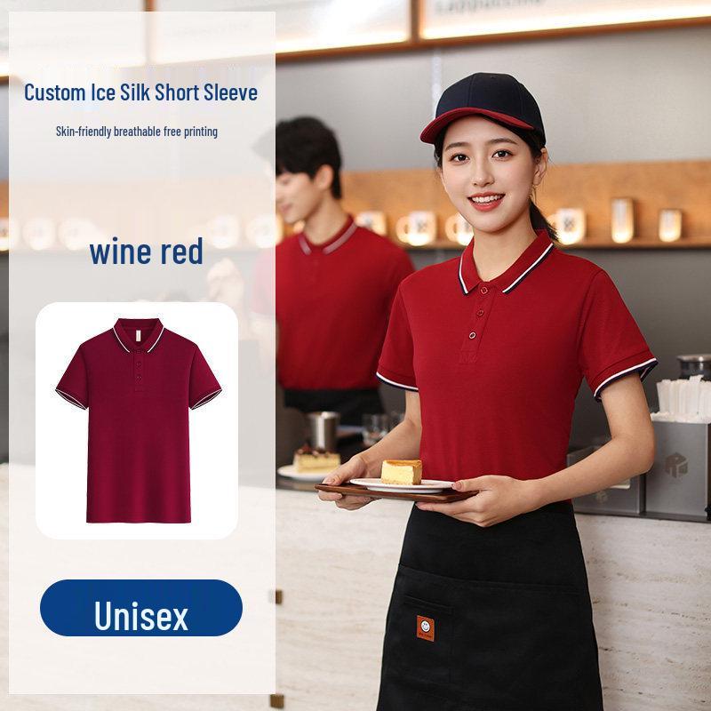 Women s Short Sleeve Polo Uniform with Logo for Summer Catering and Restaurant Staff Medium