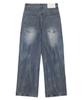 DECET [Fleece-Lined Bonded] Mid Rise Wide Jeans Dcpt027Wcrblue2