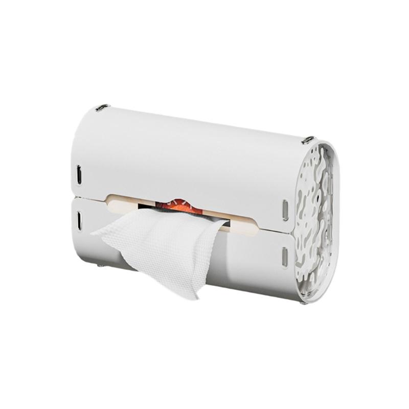 Practical Tissue Dispenser Napkin Organizer Wall Mounted Suction Cup Storage Box for Wet Wipes and Paper Bathroom Supply
