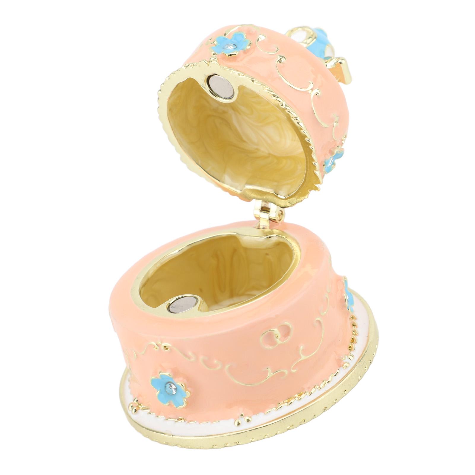 Cake Shaped Jewelry Box Hand Painted Cute Decorative Trinket Box Rings Necklaces